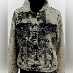 BONGO Distressed Acid Wash Jeans Jacket